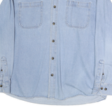 SCHMIDT Mens Blue Cotton Shirt XL Button Down Collar Casual Workwear
