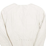CLOCKHOUSE Womens White & Silver Faux Leather Biker Jacket UK 12 Zip Plain