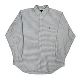 Ralph Lauren Striped Shirt - XL Blue Cotton