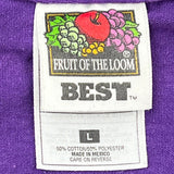 Fruit Of The Loom Graphic T-Shirt - Large Purple Cotton Blend