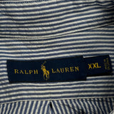 Ralph Lauren Striped Short Sleeve Shirt - 2XL Blue Cotton