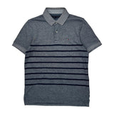 Tommy Hilfiger Striped Polo Shirt - Medium Grey Cotton