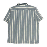 Levis Striped Short Sleeve Shirt - Large Blue Cotton