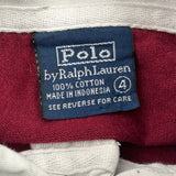 Age 4 Polo By Ralph Lauren Striped Rugby Shirt - 2XS Burgundy Cotton