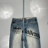 Trans Atlantic Taskforce Akademiks Graphic Jeans - 36W 30L Light Wash Denim