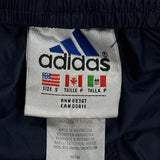 Adidas Striped Track Pants - Small Blue Nylon