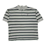 Disney Striped Polo Shirt - Large White Cotton