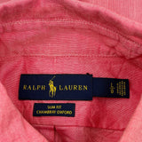 Ralph Lauren Slim Fit Short Sleeve Shirt - Large Red Cotton