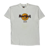 Hard Rock Cafe Graphic T-Shirt - XL White Cotton
