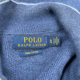 Polo By Ralph Lauren Zip Up Sweater - XL Blue Cotton
