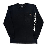 Dickies Spellout Long Sleeve T-Shirt - Small Black Cotton