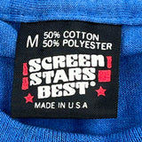 Single Stitch University Of Kansas Screen Stars College T-Shirt - Medium Blue Cotton Blend