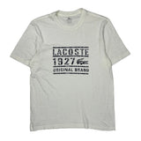 Original Brand Lacoste Graphic T-Shirt - XL White Cotton Blend