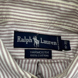 Ralph Lauren Striped Shirt - Large Burgundy Cotton