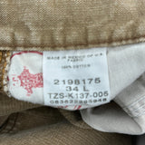 Lee Carpenter Shorts - 34W 9L Beige Cotton