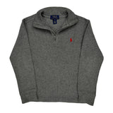 Age 6-7 Polo By Ralph Lauren 1/4 Zip - Small Grey Cotton