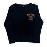 Harley Davidson Graphic Long Sleeve T-Shirt - Large Black Cotton