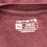 Carhartt T-Shirt - 2XL Burgundy Cotton