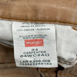 Wrangler Carpenter Shorts - 34W 11L Brown Cotton