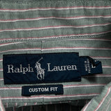 Ralph Lauren Striped Shirt - Large Green Cotton
