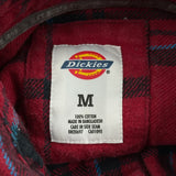 Dickies Checked Flannel Shirt - Medium Red Cotton