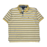 Tommy Hilfiger Striped Polo Shirt - 2XL Grey Cotton