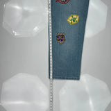 Various City Patches Unbranded Hip Hop Jeans - 38W 34L Blue Cotton