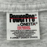 Baseball Oneita Graphic T-Shirt - XL Grey Cotton