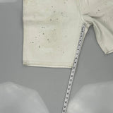 Paint Splattered Unbranded Denim Shorts - 35W 10L Cream Cotton