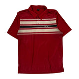 Oakley Striped Polo Shirt - Large Red Polyester