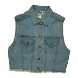 Mickey Cartoon Denim Vest - Small Blue Denim