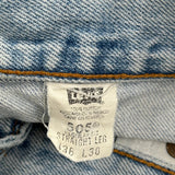 Levis 505 Jeans - 36W 30L Light Wash Cotton