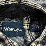 Wrangler Checked Flannel Shirt - Large Grey Cotton