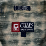 Chaps Ralph Lauren Hawaiian Shirt - Large Blue Cotton