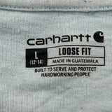 Carhartt Long Sleeve T-Shirt - Large Blue Cotton