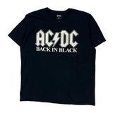 Back In Black Ac/Dc Band T-Shirt - XL Black Cotton