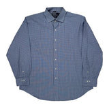 Regent Classic Fit Polo By Ralph Lauren Checked Shirt - XL Blue Cotton