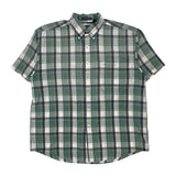 Gant Checked Short Sleeve Shirt - Large Green Cotton Blend