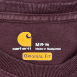 Carhartt Long Sleeve T-Shirt - Medium Burgundy Cotton