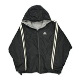 Adidas Striped Jacket - Large Black Polyester