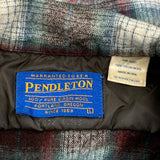 Pendleton Checked Flannel Shirt - Large Brown Virgin Wool