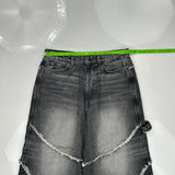 Asos Wide Leg Jeans - 33W 25L Grey Cotton