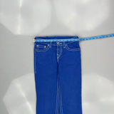 True Religion Contrast Stitch Jeans - 26W US 0 Blue Cotton
