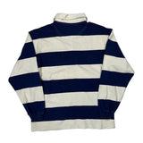 Puma Striped Rugby Shirt - Small Blue Cotton