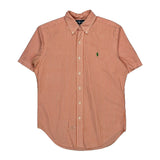 Ralph Lauren Striped Short Sleeve Shirt - Small Orange Cotton