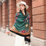 Anyyou 100% Pure Merino Wool Multicolor Poncho for Women Winter Large Scarf Pashmina Shawl Bandana Neck Wrap