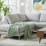 Anycozy Gray Faux Cashmere Throw Blanket – Diamond Knit Sofa Cover & Home Decor Accent