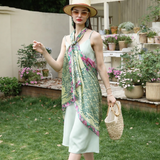 Anyyou 100% Mulberry Silk Mint Green Scarf Women Luxury Long Shawl – Beach Wear, Swimwear Cover Up, Pashmina Foulard Fashion Accessory