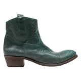 LAZAMANI Ankle Boots Green Leather Womens UK 8