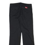 DICKIES Womens Black Cotton Blend Regular Straight Trousers W32 L31 Workwear